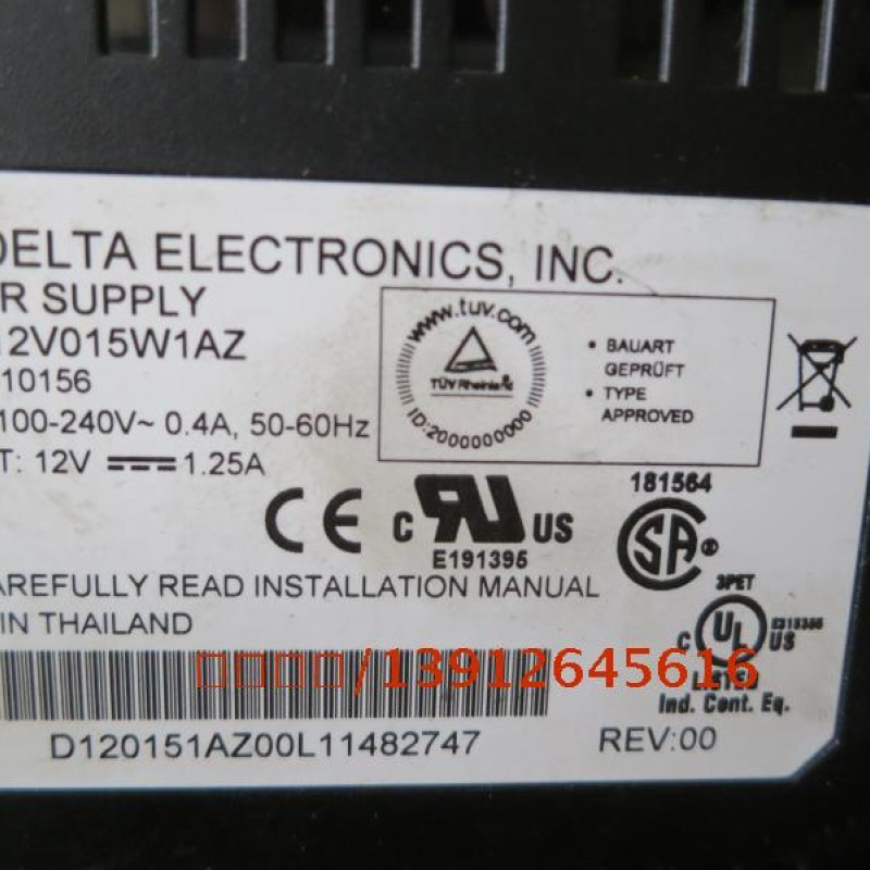 Delta DIN Rail Power Supply CliQ series DRP012V015W1AZ 12V 15W 1 Phase New