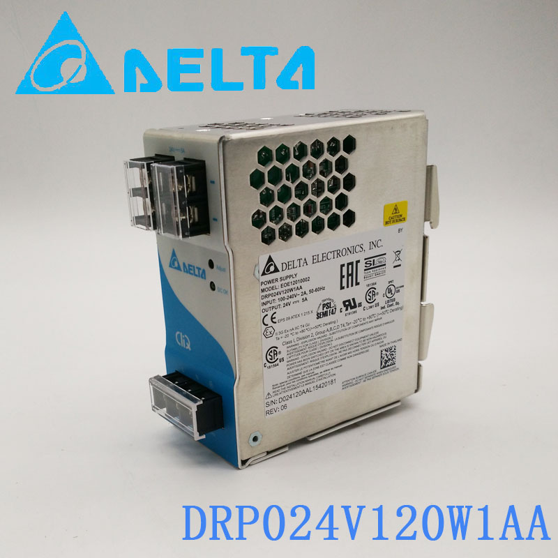 Delta DIN Rail Power Supply CliQ series DRP024V120W1AA 24V 120W 1 Phase New