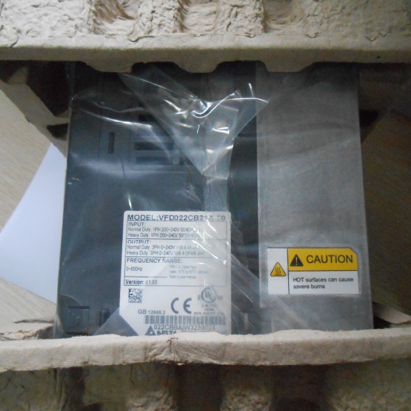 Delta Inverter VFD drive VFD022CB21A-20 1Phase 220V 2.2KW 3HP 0~600Hz Food packaging &loom