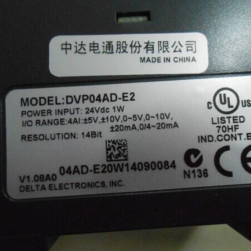 Delta PLC ES2 series DVP04AD-E2 4AI 14 bit analog Module New