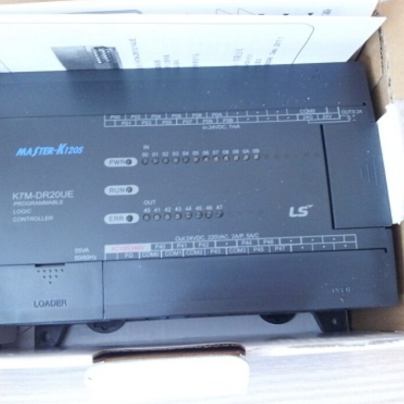 K7M-DR20UE LS PLC K120S Series Economic Type 12 DC Inputs(24VDC) 8 Relay Outputs 85~264VAC New