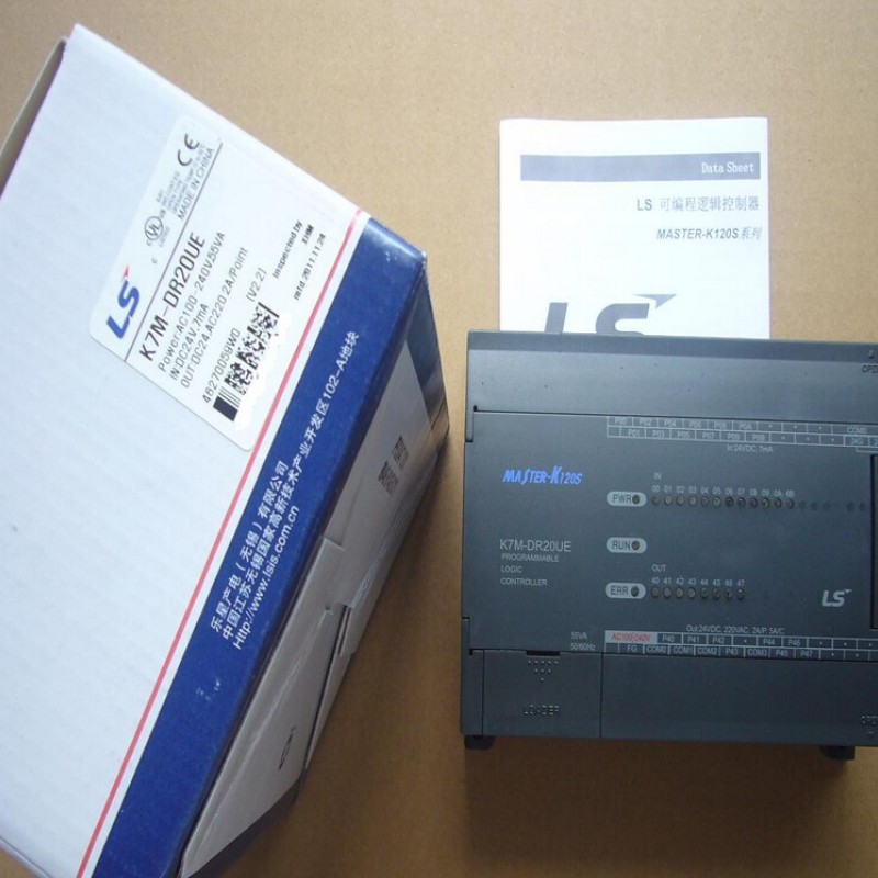 K7M-DR20UE LS PLC K120S Series Economic Type 12 DC Inputs(24VDC) 8 Relay Outputs 85~264VAC New