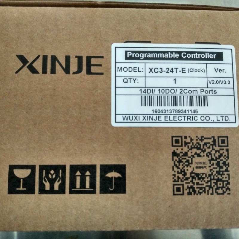 PLC CPU AC220V 14 DI NPN 10 DO Transistors  XC3-24T-E with  programming cable New