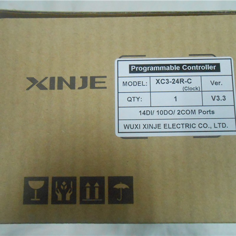 PLC CPU DC24V 14 DI NPN 10 DO Relay XC3-24R-C with  programming cable New