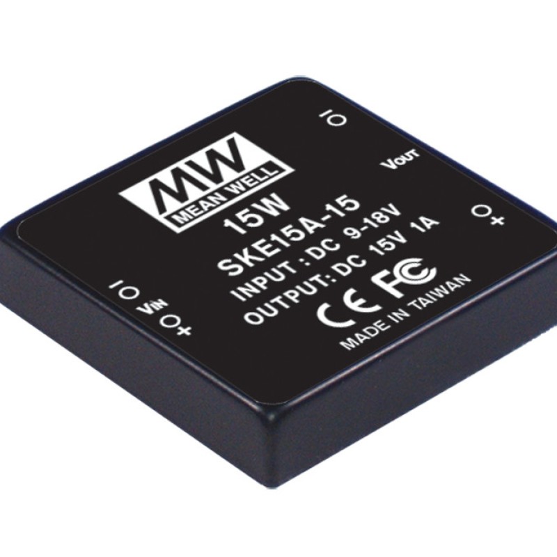 SKE15A-12 MEAN WELL 15W 9~18V Input 12V Single Output DC-DC Converter Power Supply