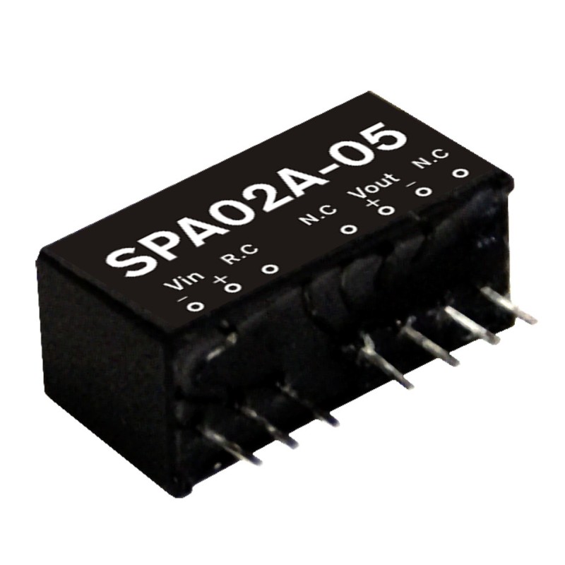 SPA02E-05 MEAN WELL 2W 4.5~9V Input 5V Regulated Single Output DC-DC Converter Power Supply