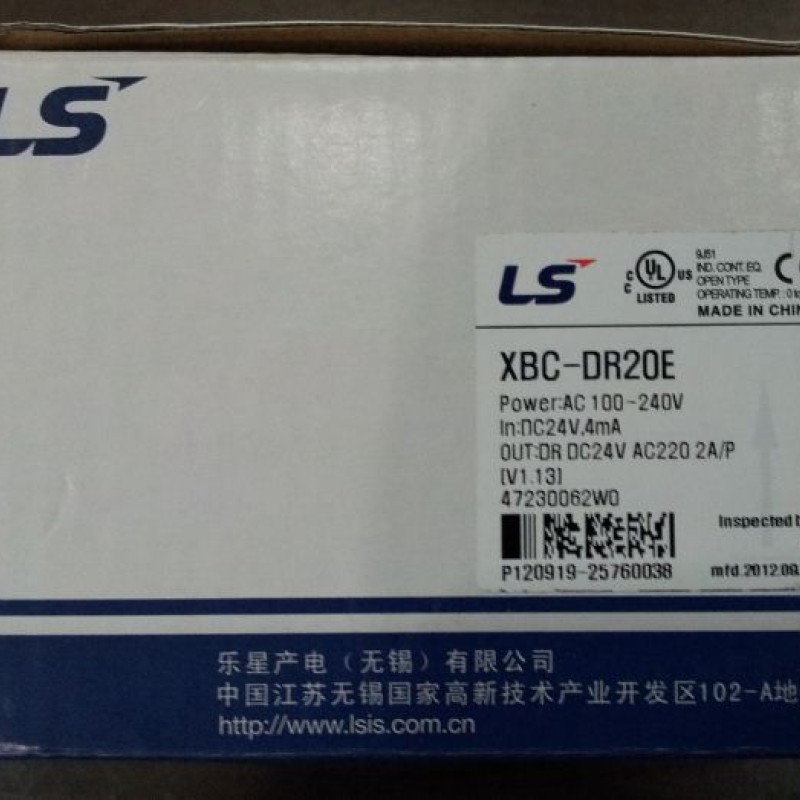 XBC-DR20E LS PLC XGB AC100~220V power supply DC 24V input 12 point relay output 8 point 1Year Warranty